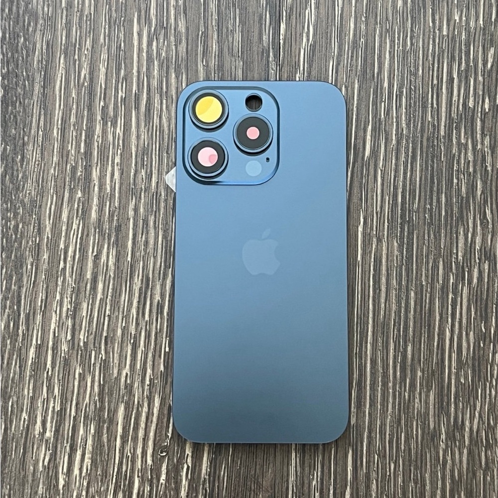iPhone 15 Pro Back Glass Big Hole Replacement Part Assembly - Blue